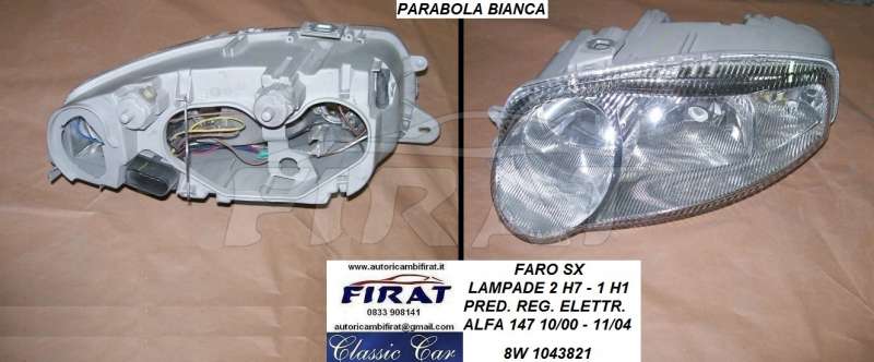 FARO ALFA 147 00 - 04 SX PARAB.BIANCA